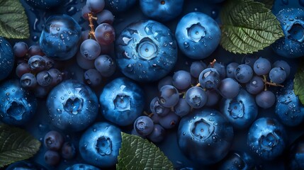 Poster - Isolated juicy blueberries on white background, perfect for healthy dessert recipes