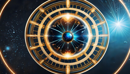 Wall Mural - Cosmic Energy Core: Futuristic Portal Device