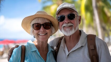 Elderly couple on vacation