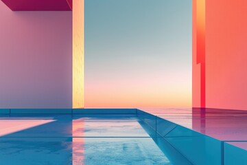 Poster - An indoor swimming pool surrounded by furniture and decorations