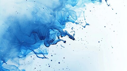 Wall Mural - Abstract Blue Ink Splashes