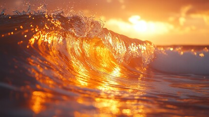 Canvas Print - Golden Wave Sunset