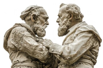 Poster - A bronze statue of two males with their arms around each other, symbolizing love and affection