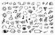 © YG Studio - Hand drawn doodles featuring various icons like hearts, stars, and musical notes. Vector cartoon illustration