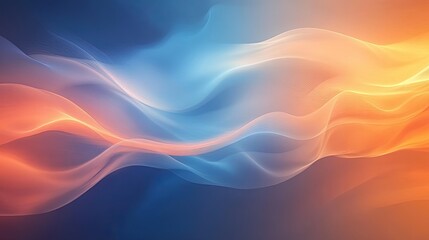 Poster - A gradient abstract background with soft transitions between cool blue and warm orange, creating a balanced and visually appealing design, ideal for versatile applications.