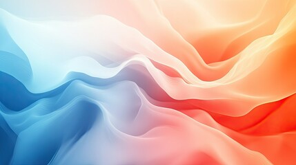Poster - A gradient abstract background with soft transitions between cool blue and warm orange, creating a balanced and visually appealing design, ideal for versatile applications.