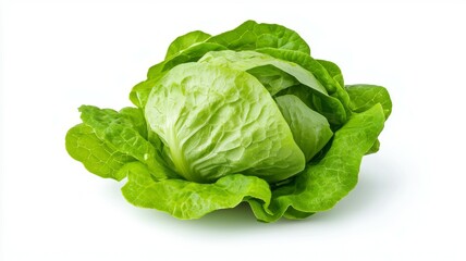 A large green leafy vegetable with a white background