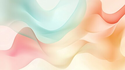 Poster - An abstract background with a combination of soft pastel colors and organic shapes, creating a harmonious and soothing visual. Perfect for gentle and calming themes.