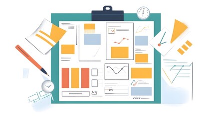 Poster - Vibrant infographic showcasing the Plan Do Check Act PDCA process a widely used methodology for continuous improvement in business and project management