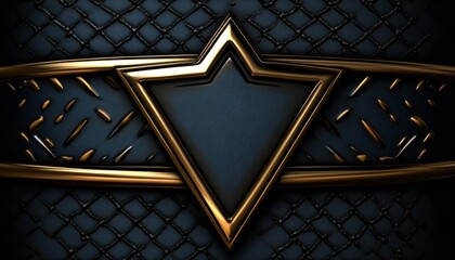 Sticker - Abstract Gold and Blue Leather Background with Star Shape