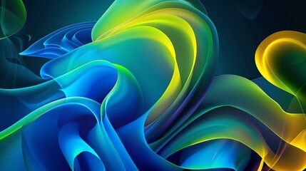 abstract swirl of blue smoke and light, flowing in a smooth curve against a black background