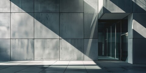 Poster - sunlight and shadows playing on the walls of a contemporary structure