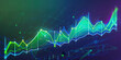 © Lila Patel - A colorful line graph tracking revenue growth against industry benchmarks, using vibrant green and blue lines.