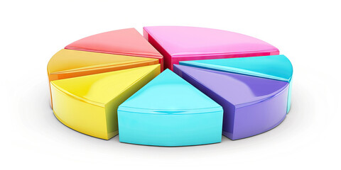 A colorful pie chart depicting customer demographics for a new product launch, with each slice of the pie representing a different segment.