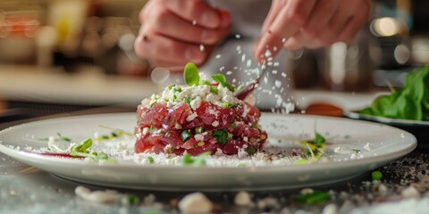 Wall Mural - Preparation of Fresh Beef Tartare