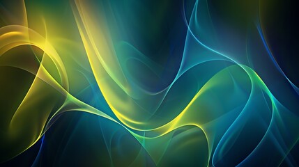 Wall Mural - Abstract blue and black fractal art with flowing lines and glowing energy, perfect for futuristic wallpaper design