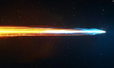 Wall Mural - A blazing shooting star streaking across the night sky, leaving a trail of light