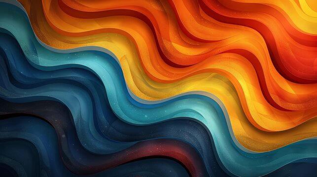 Abstract groovy hippie 70s background. Waves colorful vintage swirl, twirl ,psychedelic, striped pattern illustration design for wallpaper, web, banner and print