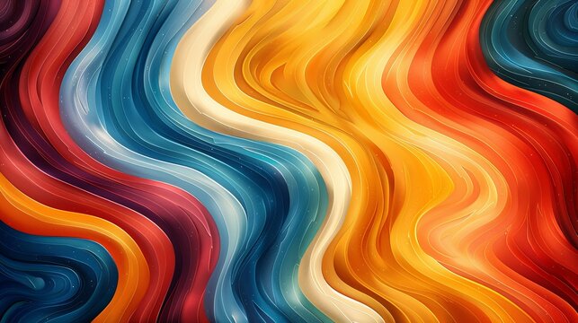 Abstract groovy hippie 70s background. Waves colorful vintage swirl, twirl ,psychedelic, striped pattern illustration design for wallpaper, web, banner and print