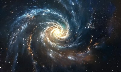 Wall Mural - A dynamic spiral galaxy, emphasizing the motion and rotation in the cosmos