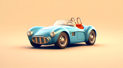 Sticker - Roadster car 3d cartoon style