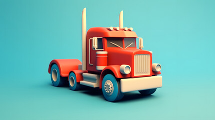 Sticker - Truck-trailer 3d cartoon style