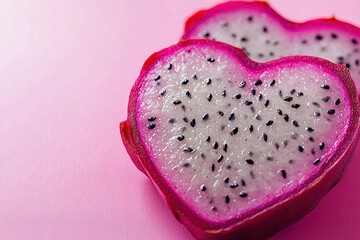 Wall Mural - Heart shaped dragon fruit slices