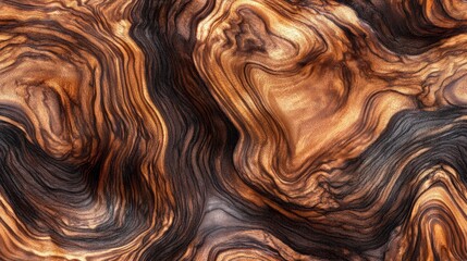 Wall Mural - Abstract background with swirling, earthy brown and black patterns creating a mesmerizing, artistic texture suitable for various design purposes.