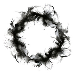 Poster - PNG Abstract smoke of ivy wreath shape black.