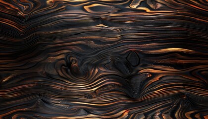 Canvas Print - Abstract dark wood grain texture with swirling patterns and rich, earthy tones. Ideal for backgrounds or design elements.