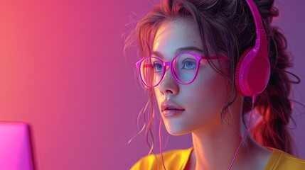 Wall Mural - Call center, online customer support. Contact Us Customer Service For Personal Assistant Service, Person Advisor and Social Media Network. 3D Web Vector Illustrations