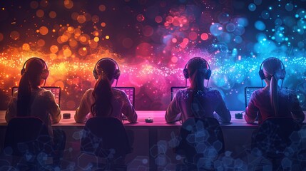 Wall Mural - Call center, online customer support. Contact Us Customer Service For Personal Assistant Service, Person Advisor and Social Media Network. 3D Web Vector Illustrations
