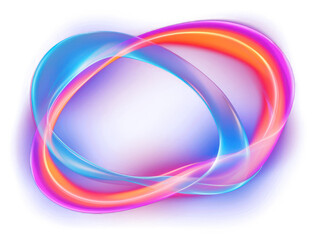 Canvas Print - PNG Shape neon glowing circle.