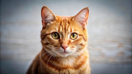 Poster - Cute European red cat curiously staring into camera, adorable, pet, feline, curiosity, domestic animal, whiskers, red fur