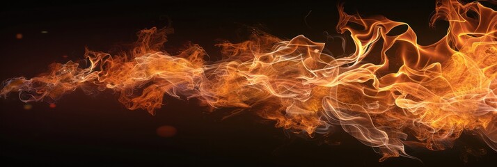 Poster - Fiery Abstract with Orange and Yellow Flames