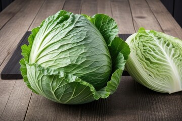 cabbage over a wooden background