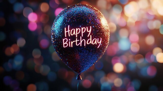 A glitter filled balloon with 