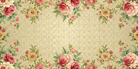 Poster - Stylish vintage background featuring a beautiful floral pattern, floral, vintage, stylish, background, colorful, pattern, retro