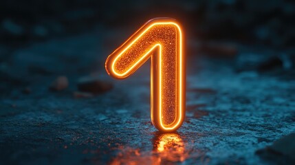 Poster - A glowing 3D neon number with a radiant halo effect, floating in a dark space with ample room for promotional or celebratory text.