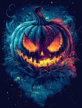 Adventure-Inspired Halloween Pumpkin T-Shirt Design