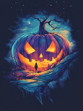 Adventure-Inspired Halloween Pumpkin T-Shirt Design