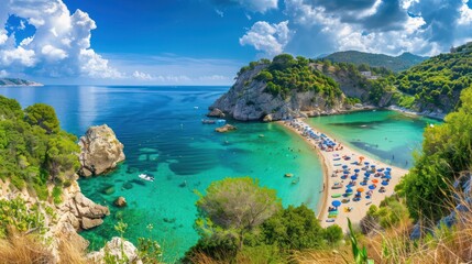 Canvas Print - Picturesque Coastline with Crystal Clear Waters