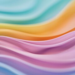 Poster - Abstract rainbow-colored thin wavy wires, dynamic background