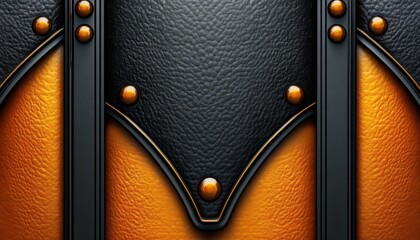 Wall Mural - Abstract Leather and Metal Background with Orange and Black