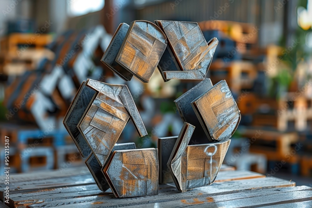 3D papercraft model of the recycle symbol. Stock Illustration | Adobe Stock