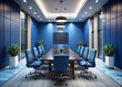 © DigitalArt Max - Blue calming corporate boardroom presentation template style contemporary minimalist professional modern business corporate annual report meeting