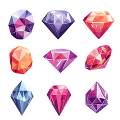 Poster - PNG gemstone element set, transparent background