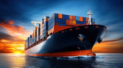 Wall Mural - Maritime trade, commerce logistics,