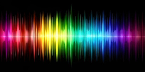 Canvas Print - Abstract image of colorful audio wave spectrum representing music sound waves , sound, waves, spectrum, music, audio