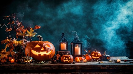 Canvas Print - Beautiful halloween background table